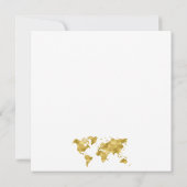 Wereldkaart van bestemming beweegbare harten opsla save the date (Achterkant)