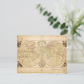 Wereldkaart van Carington Bowles (1791) Briefkaart (Staand voorkant)