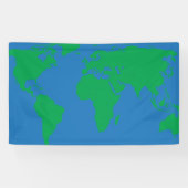 Wereldkaart van continenten Achtergrond Spandoek (Horizontaal)