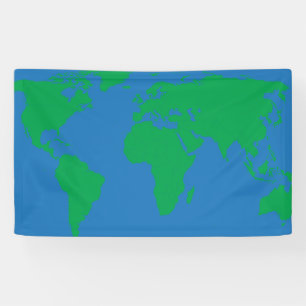 Wereldkaart van continenten Achtergrond Spandoek