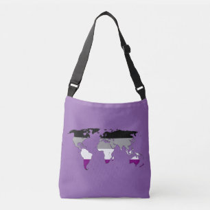 Wereldkaart van de asexualiteit-pride crossbody tas