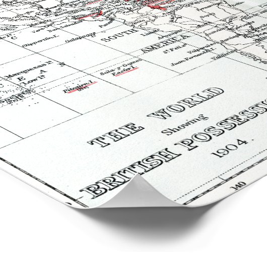 Wereldkaart van de British Possessions in 1904 Poster (Hoek)