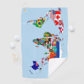 Wereldkaart van de Flags Golf Towel Golfhanddoek (Insitu)