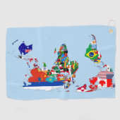 Wereldkaart van de Flags Golf Towel Golfhanddoek (Horizontaal)