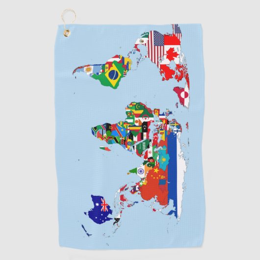 Wereldkaart van de Flags Golf Towel Golfhanddoek (Voorkant)