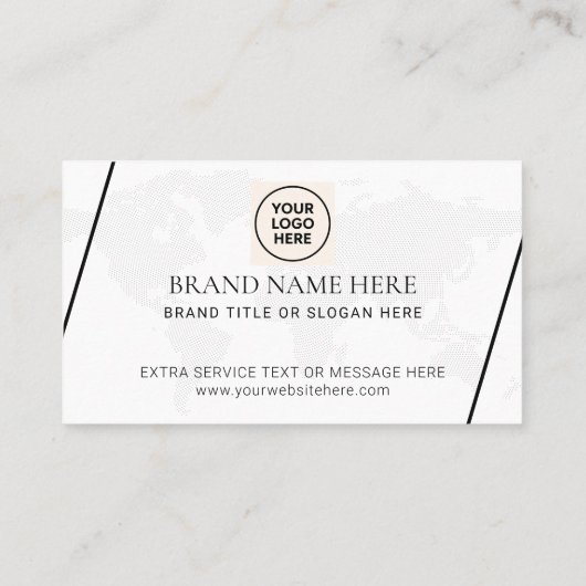 Wereldkaart van de formele QR-code Visitekaartje (Achterkant)