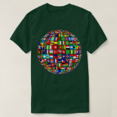 Wereldkaart van de internationale vlaggen t-shirt (Design voorkant)