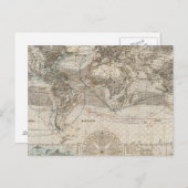 Wereldkaart van de luchtstroom briefkaart (Voorkant / Achterkant)