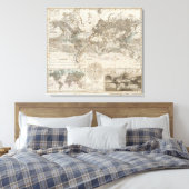 Wereldkaart van de luchtstroom canvas afdruk (Insitu (Slaapkamer))