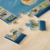 Wereldkaart van de luchtvaart legpuzzel (Zijkant)