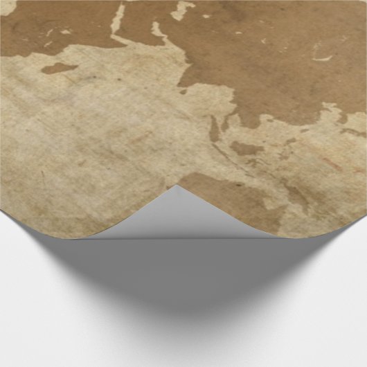 Wereldkaart van de  perkament cadeaupapier (Hoek)