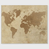 Wereldkaart van de perkament cadeaupapier (Vlak)