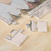 Wereldkaart van de  vulkaan en de aardbeving (1852 legpuzzel (Zijkant)