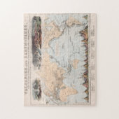 Wereldkaart van de  vulkaan en de aardbeving (1852 legpuzzel (Verticaal)