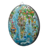 Wereldkaart van dieren dartbord (Voorkant Rechts)