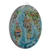 Wereldkaart van dieren dartbord (Voorkant Links)