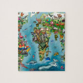 Wereldkaart van dieren legpuzzel (Verticaal)