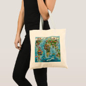 Wereldkaart van dieren tote bag (Voorkant (product))
