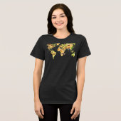 Wereldkaart van dieren Tri-Blend shirt (Voorkant volledig)