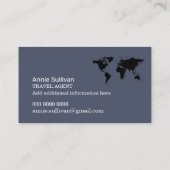 Wereldkaart van een internationaal reisbureau voor visitekaartje (Achterkant)