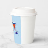 Wereldkaart van een lagerpapierbeker papieren bekers (Links)