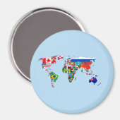 Wereldkaart van Flags Magnet (Voorkant / Achterkant)