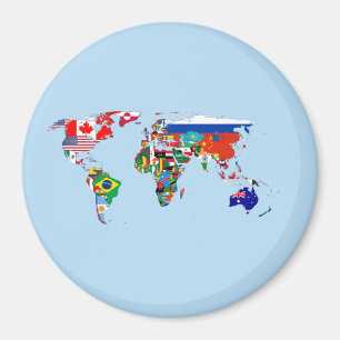 wereldkaart van Flags Magnet