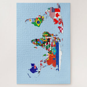 Wereldkaart van Flags Puzzle Legpuzzel