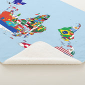 Wereldkaart van Flags Sherpa Blanket Sherpa Deken (3/4)
