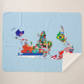 Wereldkaart van Flags Sherpa Blanket Sherpa Deken (Voorkant (horizontaal))