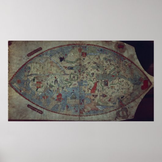 Wereldkaart van Genua, ontworpen door Toscanelli Poster (Voorkant)