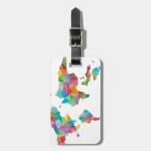 wereldkaart van geometrische vormen bagagelabel (Voorkant verticaal)