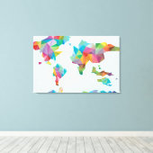 Wereldkaart van geometrische vormen canvas afdruk (Insitu (Houten vloer))