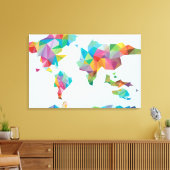 Wereldkaart van geometrische vormen canvas afdruk (Insitu (Woonkamer))