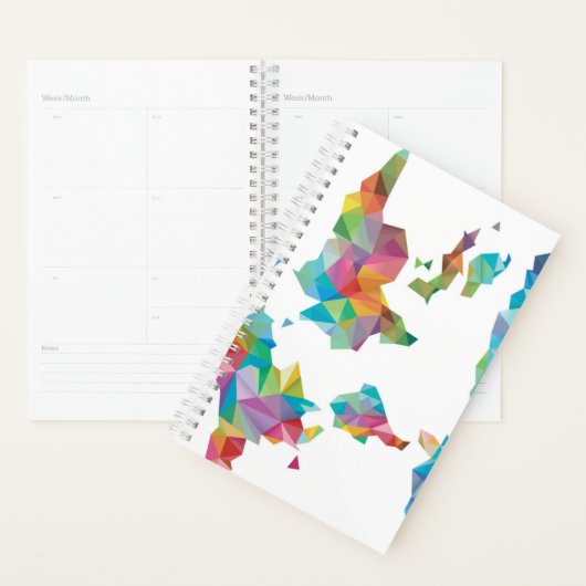 Wereldkaart van geometrische vormen planner (Display)