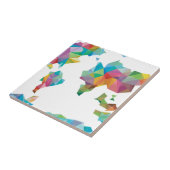 wereldkaart van geometrische vormen tegeltje (Zijkant)