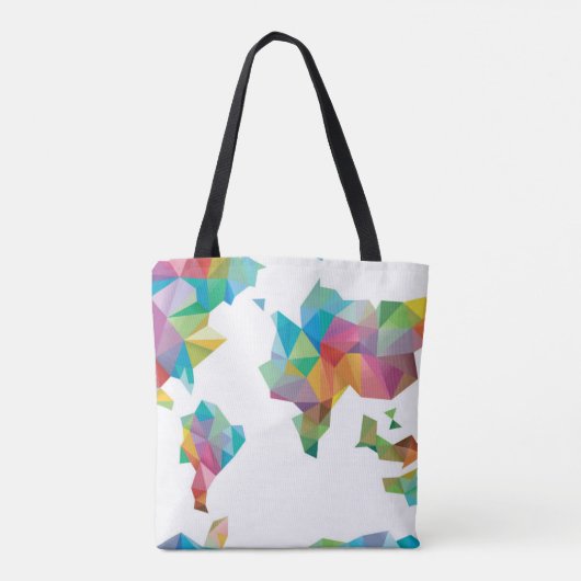 wereldkaart van geometrische vormen tote bag (Achterkant)