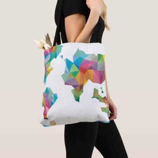 wereldkaart van geometrische vormen tote bag (Dichtbij)