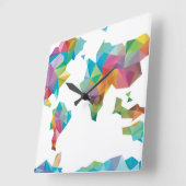 wereldkaart van geometrische vormen vierkante klok (Hoek)