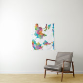wereldkaart van geometrische vormen wandkleed (In situ)