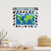 Wereldkaart van Gieren Poster (Keuken)