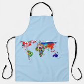 Wereldkaart van het Al-Over Afdrukplatform van de  Schort (Voorkant)