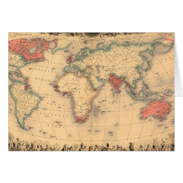 wereldkaart van het Britse Rijk (Voorkant Horizontaal)