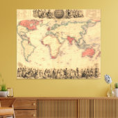 Wereldkaart van het Britse Rijk Canvas Afdruk (Insitu (Woonkamer))