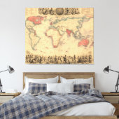 Wereldkaart van het Britse Rijk Canvas Afdruk (Insitu (Slaapkamer))