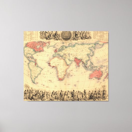 Wereldkaart van het Britse Rijk Canvas Afdruk (Voorkant)