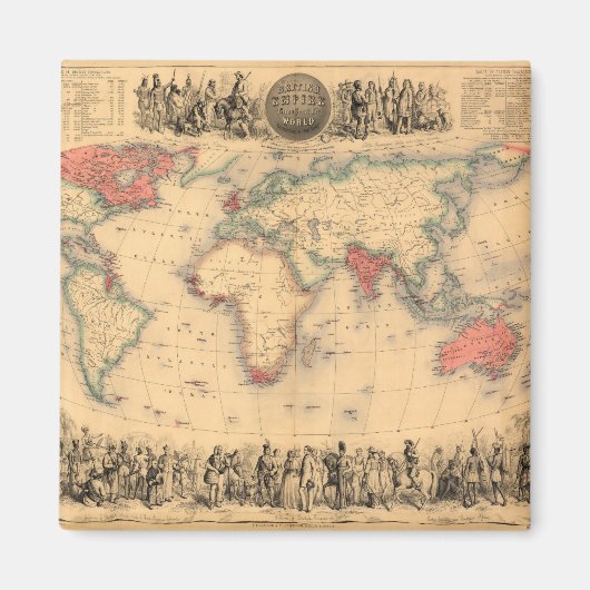 Wereldkaart van het Britse Rijk Magneet (Voorkant)