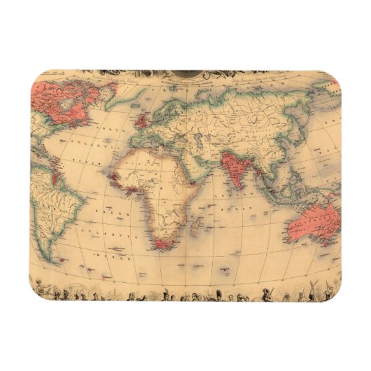 Wereldkaart van het Britse Rijk Magneet (Horizontaal)