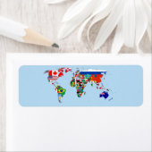 Wereldkaart van het Etiket van het Adres van de Kl (Insitu)