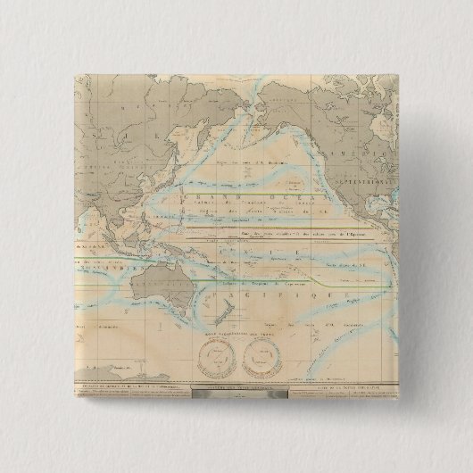 wereldkaart van het klimaat vierkante button 5,1 cm (Voorkant)